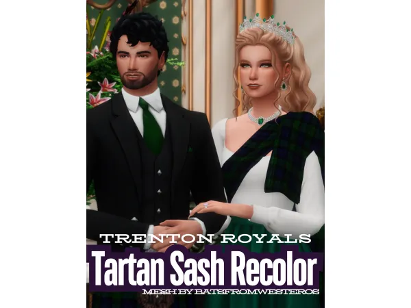Mix Batsfromwesteros Tartan Sash Recolor by Trentonroyals - The Sims 4 Custom Content