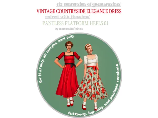 vintage countryside elegance dress - The Sims 2 Custom Content