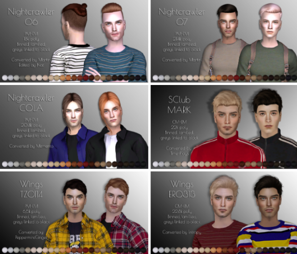Random male hair dump by simsfinds - The Sims 2 Custom Content