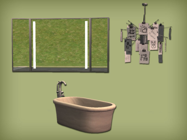 SOHO Bathtub 3 Tile Mirror and Zettelz Light for by simsfinds - The Sims 2 Custom Content