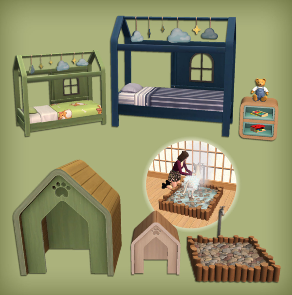 Some items from Besties Me and my Dog for by simsfinds - The Sims 2 Custom Content