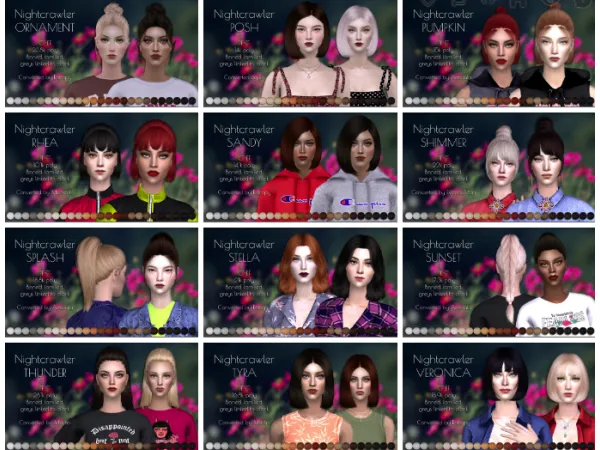 Nightcrawlers female hair retextures dump pt3 - The Sims 2 Custom Content
