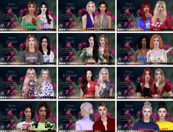 Antos hair retextures dump by simsfinds - The Sims 2 Custom Content
