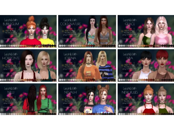 LeahLilliths female hair retextures dump by simsfinds - The Sims 2 Custom Content
