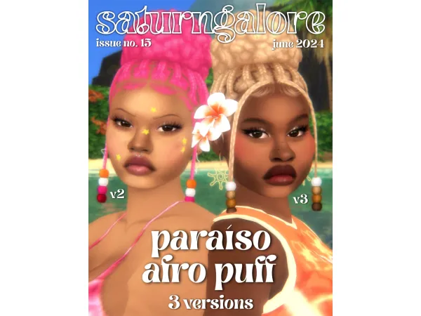 Maxis Match paraíso afro puff by saturngalore - The Sims 4 Custom Content