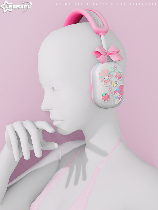 Alpha My Melody Sweet Piano Headphone [717 Items] by simsfinds - The Sims 4 Custom Content
