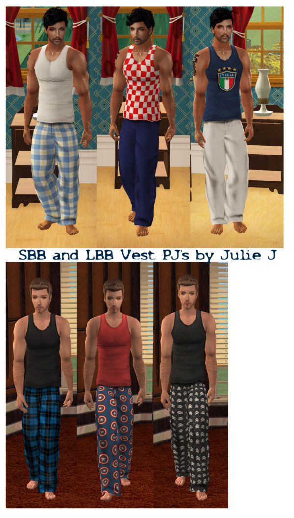 SBB LBB Vest PJs by simsfinds - The Sims 2 Custom Content