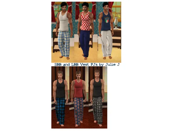 SBB LBB Vest PJs by Julie J - The Sims 2 Custom Content