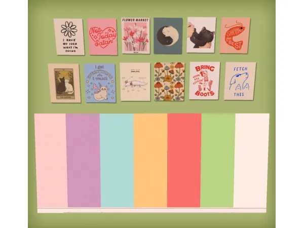 Mechtasims Office Set Posters and Cutie Pie Paints for - The Sims 2 Custom Content