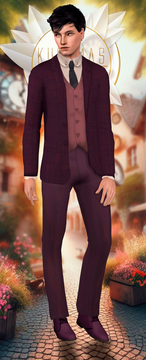 Kurimas 4t2 Green Plum Suits linzlu by simsfinds - The Sims 2 Custom Content