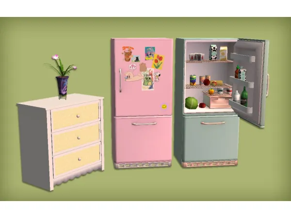 Apartment Fridge and Xenia Kidsroom Dresser for - The Sims 2 Custom Content