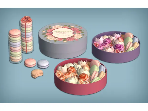 Gift Box Macaron Edible for - The Sims 2 Custom Content