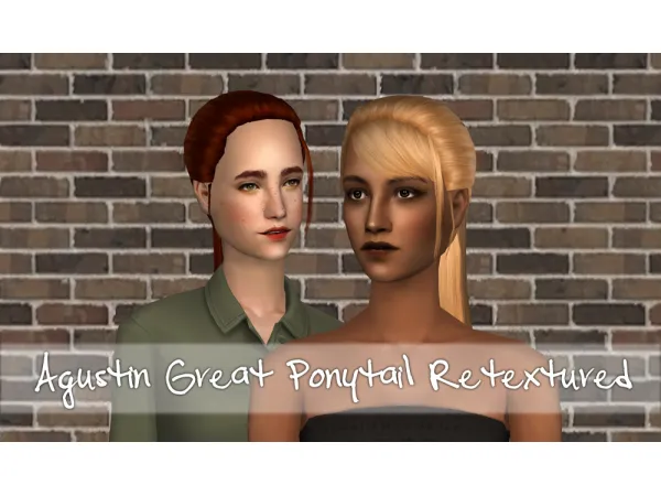 Agustin Great Ponytail Retextured - The Sims 2 Custom Content