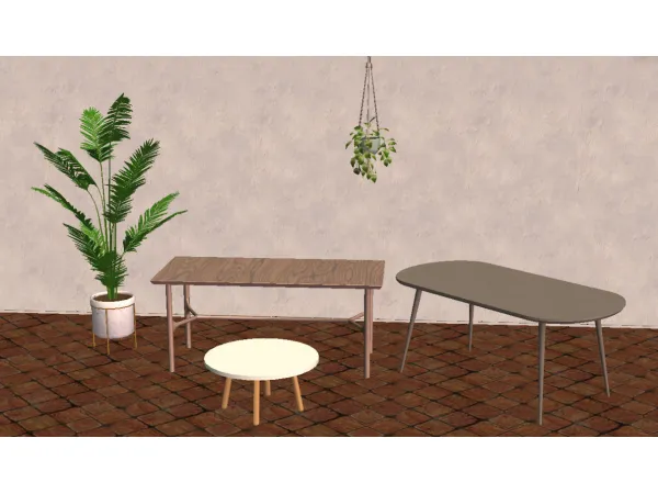 Hanging Plant Quercus Plant and a Table Set for - The Sims 2 Custom Content