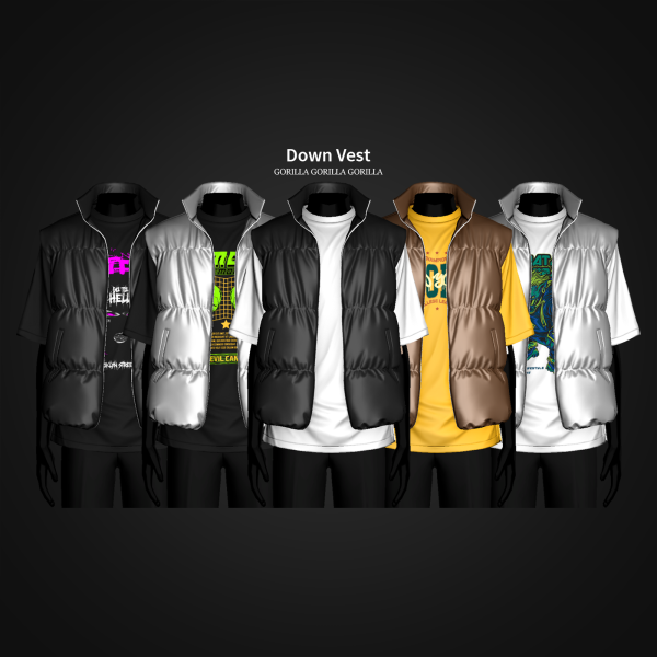 Alpha Down Vest by simsfinds - The Sims 4 Custom Content