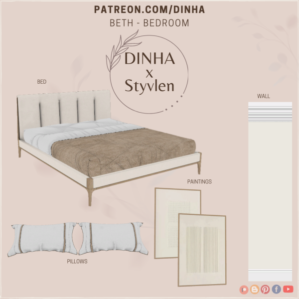 Mix Beth Bedroom Collaboration Dinha x Styvlen by dinhagamer - The Sims 4 Custom Content