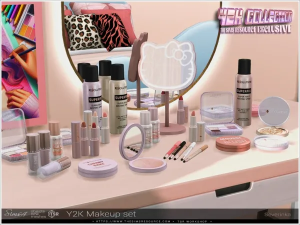 Alpha Y2K Makeup set - The Sims 4 Custom Content