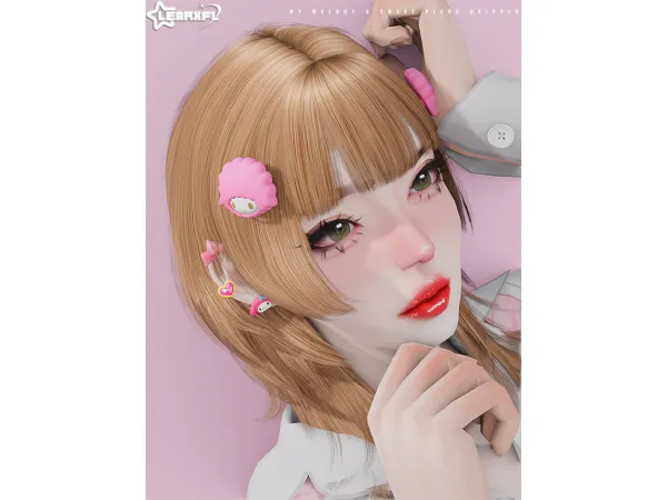 Alpha My Melody Sweet Piano Sweet Piano Hairpin [817 Items] by Learxfl - The Sims 4 Custom Content
