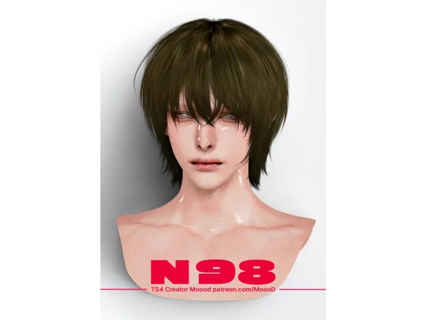 Alpha [SIMS4TS4] MoooD Hair N98 by MoooD - The Sims 4 Custom Content