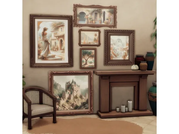 Maxis Match Mediterranean paintings by bojanasims - The Sims 4 Custom Content