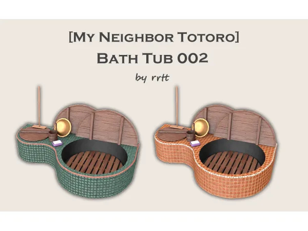 Alpha [My Neighbor Totoro] Bathtub 002 by rrtt - The Sims 4 Custom Content