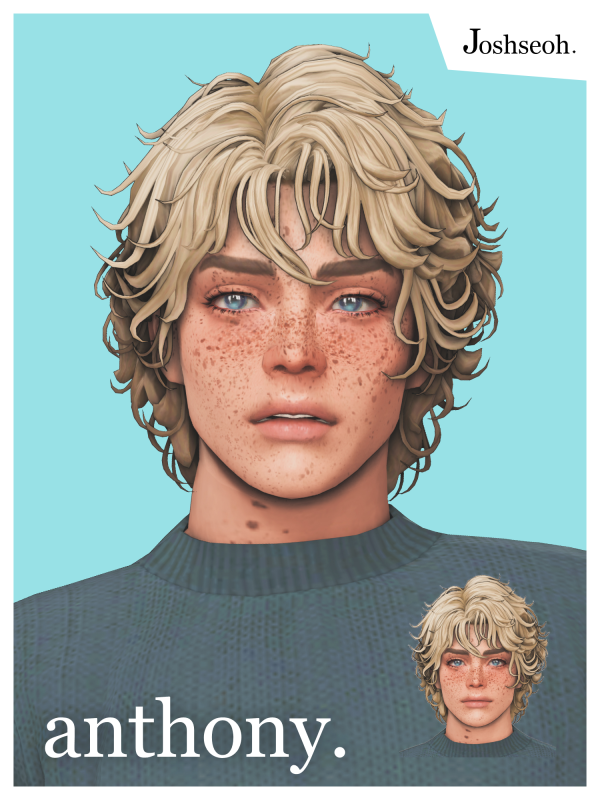 Maxis Match Anthony Hair by simsfinds - The Sims 4 Custom Content