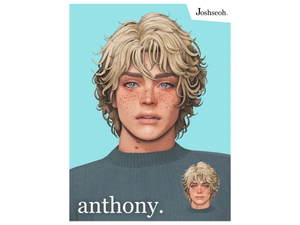 Maxis Match Anthony Hair by jo_se_oh - The Sims 4 Custom Content