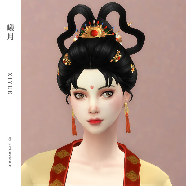 Maxis Match Chinese Hairstyle Xiyue by simsfinds - The Sims 4 Custom Content