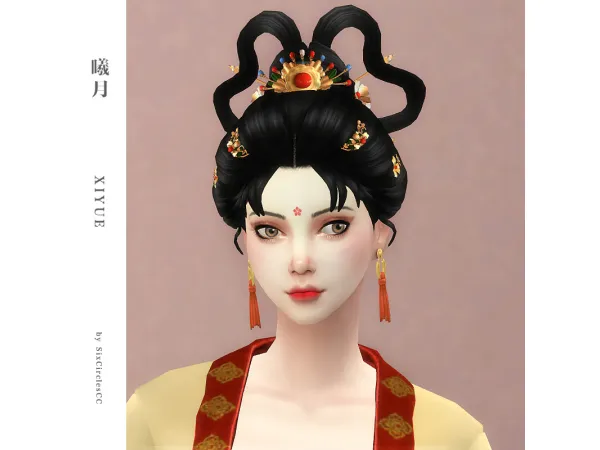 Maxis Match Chinese Hairstyle Xiyue - The Sims 4 Custom Content