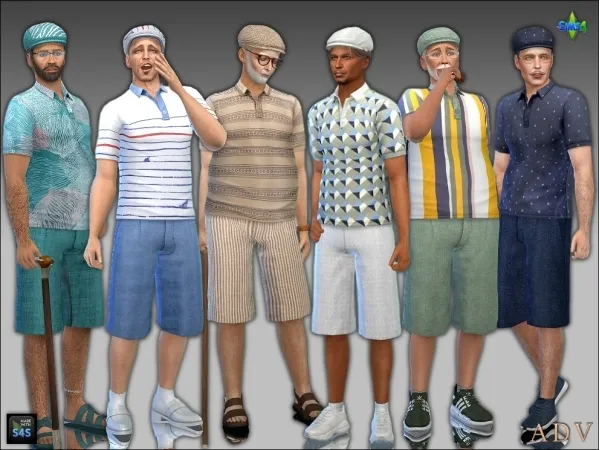 Mix Outfits for male seniors - The Sims 4 Custom Content