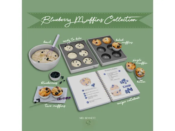 Mix Blueberry Muffins Collection - The Sims 4 Custom Content