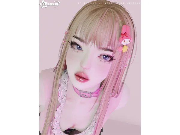 Alpha My Melody Sweet Piano My Melody Hairpin [917 Items] by Learxfl - The Sims 4 Custom Content