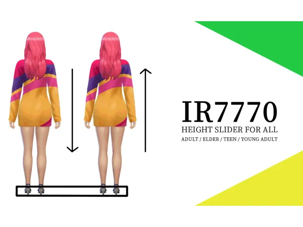 Sims 4 Maxis Mix  CC: ir7770_HeightSliderForAll by Ir_7770