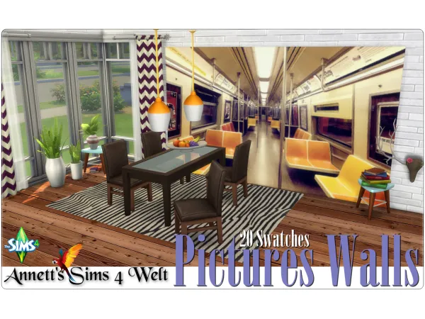 Mix Repost Pictures Walls from 2017 by AnnettsSims4Welt - The Sims 4 Custom Content