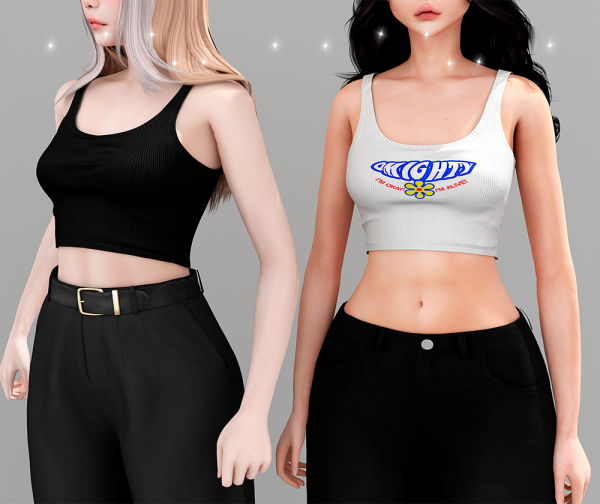 Alpha Juicy tank top by babyetears - The Sims 4 Custom Content