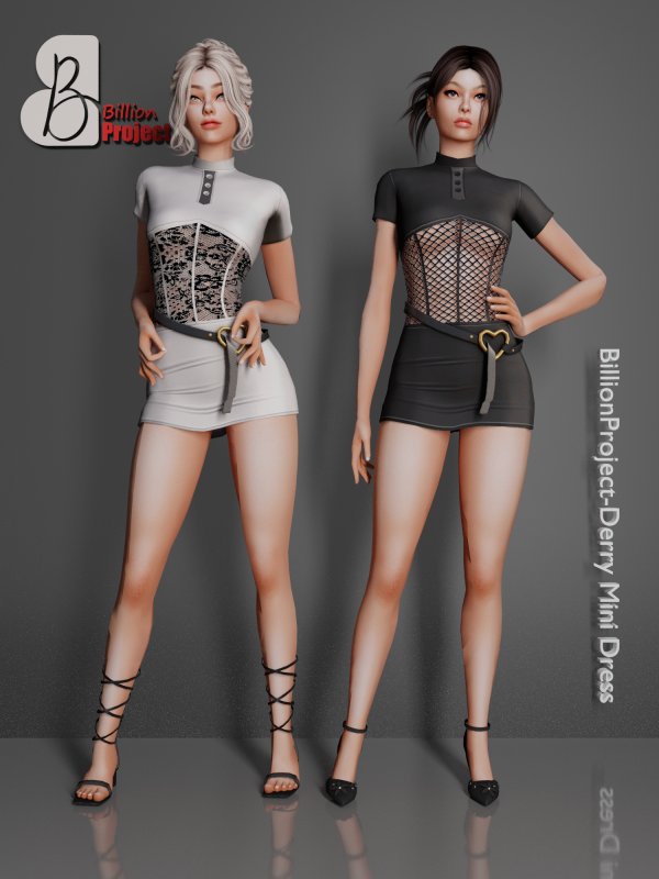 Alpha BillionProject Derry Mini Dress by simsfinds - The Sims 4 Custom Content