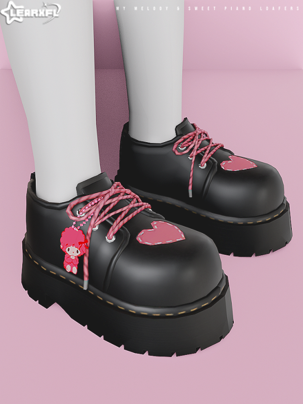 Alpha My Melody Sweet Piano Loafers [1117 Items] by simsfinds - The Sims 4 Custom Content