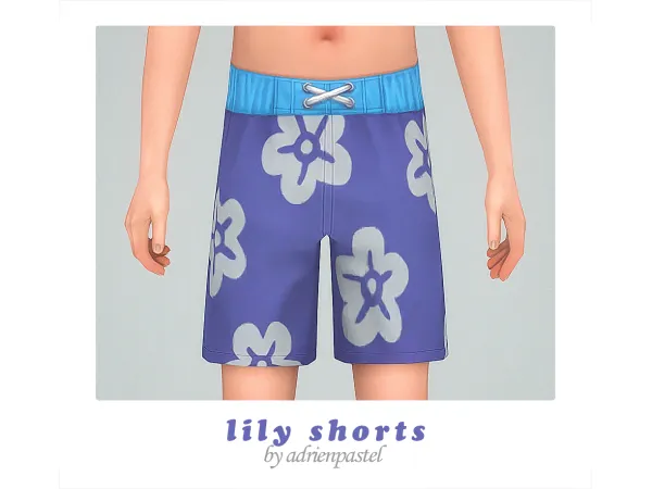 Maxis Match Lily Swimming Shorts by adrienpastel - The Sims 4 Custom Content