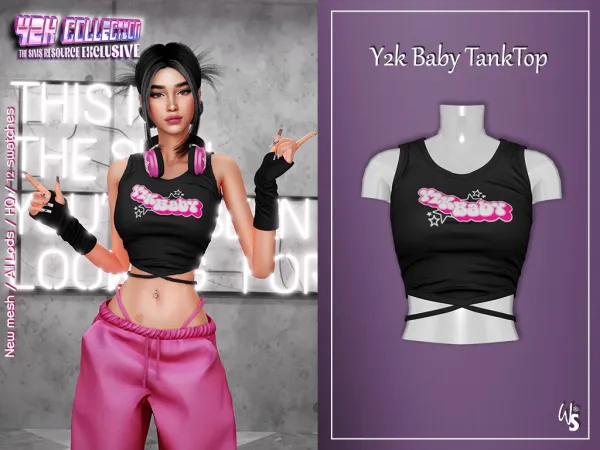 Alpha Y2K Baby Set - The Sims 4 Custom Content