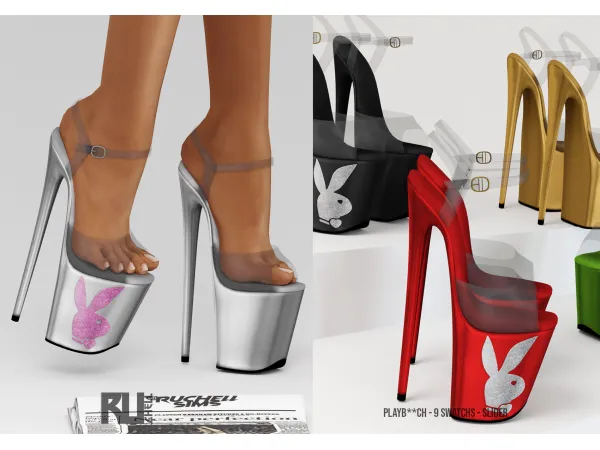 Alpha PlayB heels - The Sims 4 Custom Content