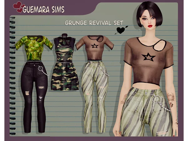 Alpha Grunge revival set (Updated) by guemarasims - The Sims 4 Custom Content