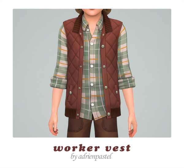 Maxis Match Worker Vest Trousers by simsfinds - The Sims 4 Custom Content