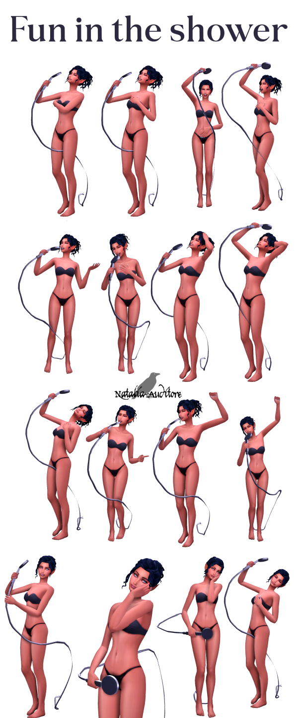 Mix Fun in the shower posepack by simsfinds - The Sims 4 Custom Content