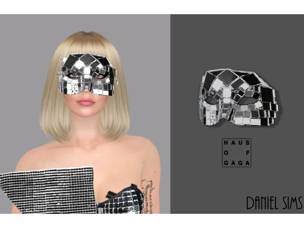 Alpha Lady Gaga in Haus of Gaga Mirrored Mask by DanielSims - The Sims 4 Custom Content