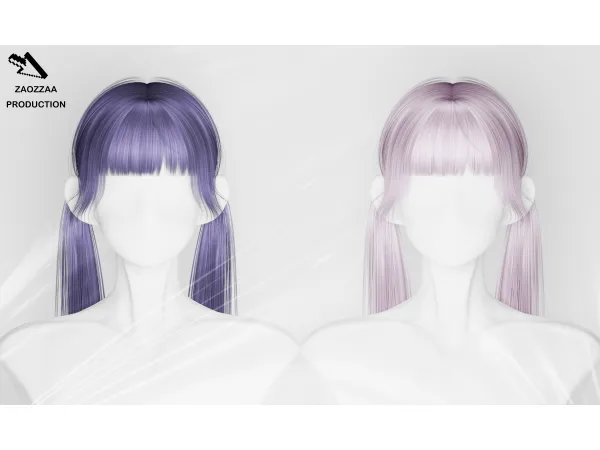 Alpha [ZAO]Seventy Four Hair by ZAOZZAA - The Sims 4 Custom Content