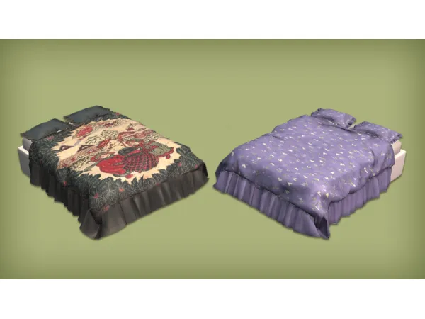 HYDRA Cozy Ruffle Bed for - The Sims 2 Custom Content