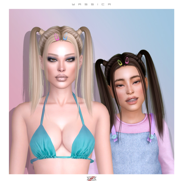 Alpha Yassica hairstyle hair clips (free access) by simsfinds - The Sims 4 Custom Content