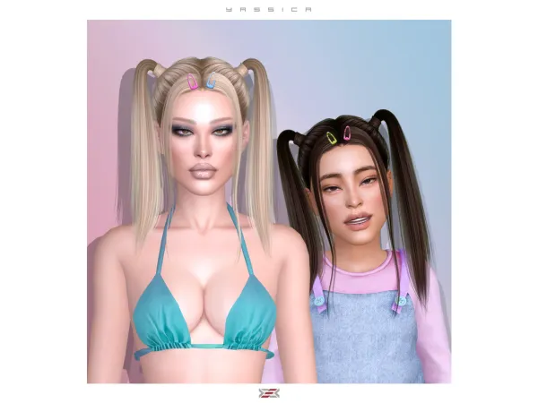 Alpha Yassica hairstyle hair clips (free access) - The Sims 4 Custom Content