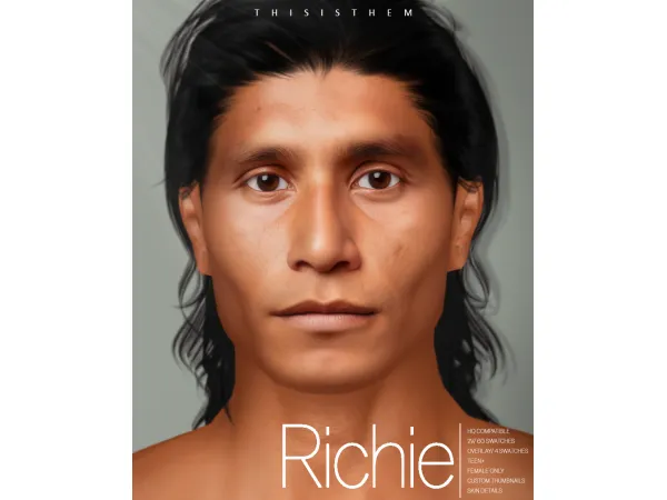 Alpha Richie Skin Sim by thisisthem - The Sims 4 Custom Content