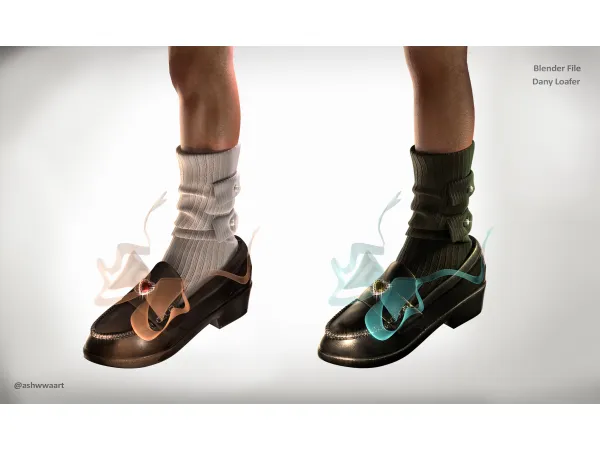Alpha 2024 Jun01 (sims4) Dany Loafers by ashwwa - The Sims 4 Custom Content